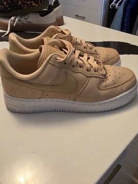 Nike Women's Airforce Ones Sneakers in Tan